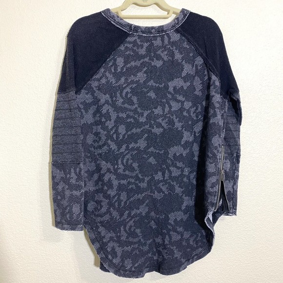 Free People Bed of Rose Print Womens Tunic Size S Charcoal Pullover - Picture 4 of 11